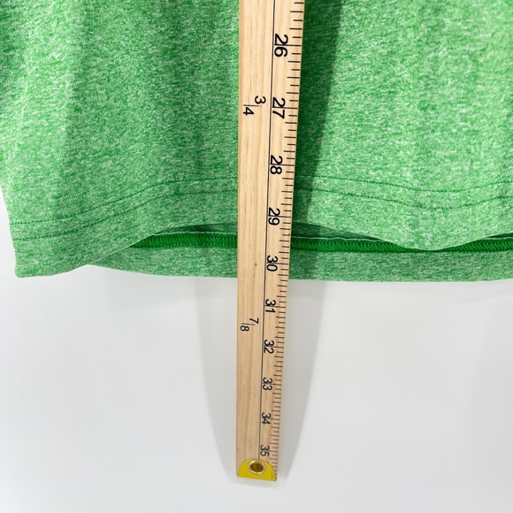 Adidas T-Shirt Men XL Green Heathered Polyester Climalite Logo Short Sleeve - Picture 7 of 8